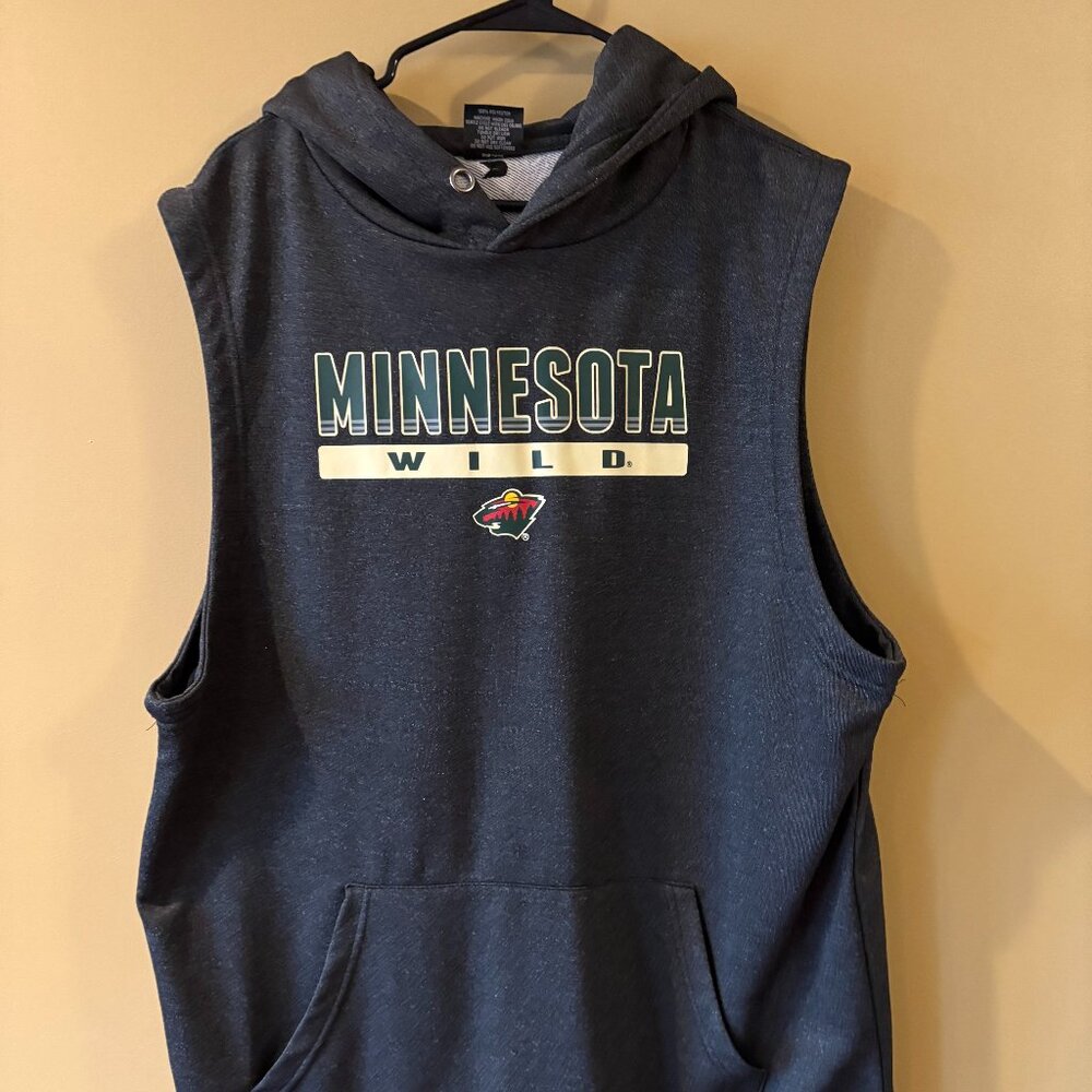 Mens Minnesota Wild sleeveless hooded vest